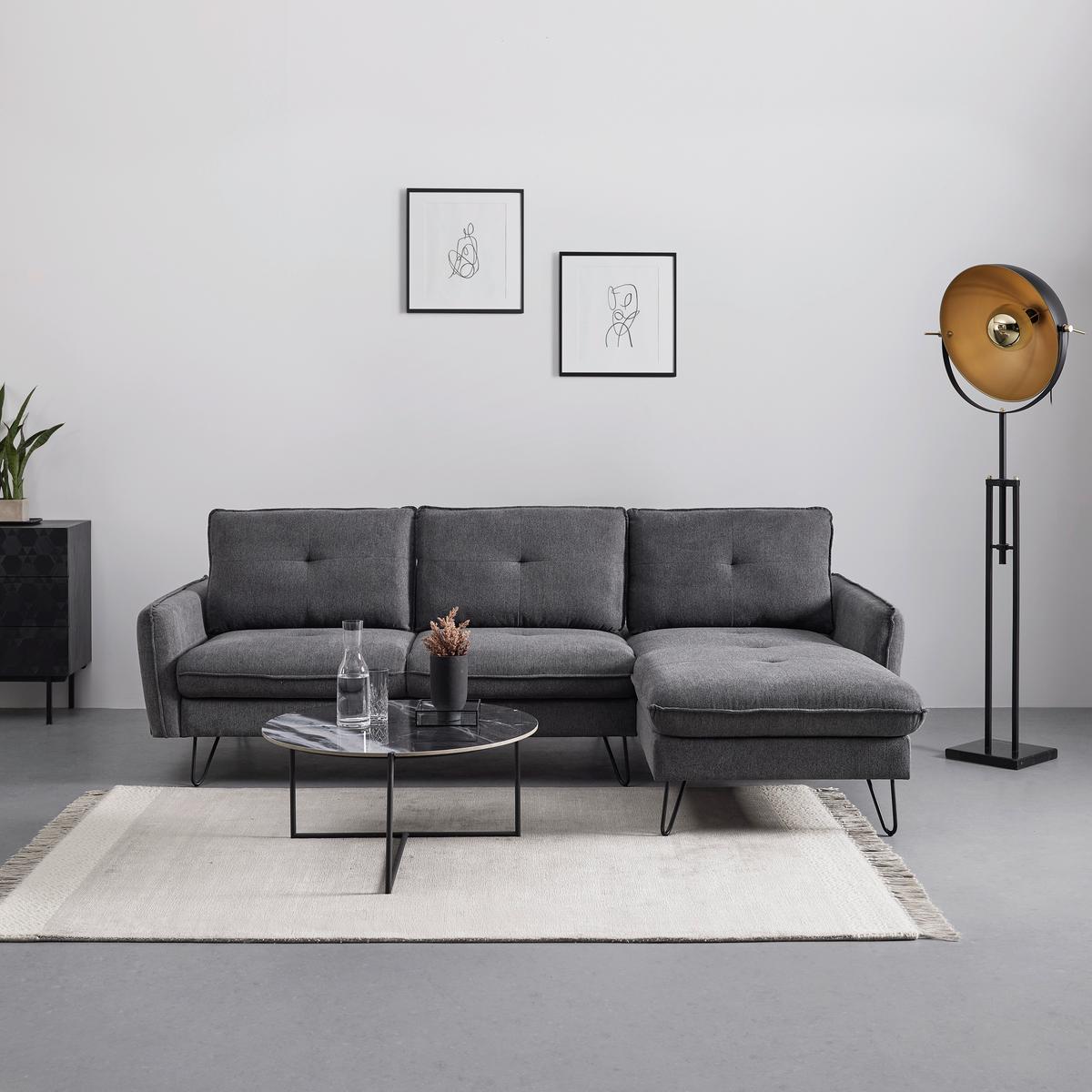 Coltar LEVI - gri închis, Modern, lemn/metal (267/88/186cm) - Bessagi Home