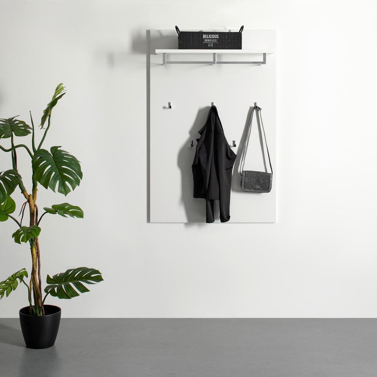 Garderobenpaneel in Weiss - Modern (85/130/30cm) - Premium Living