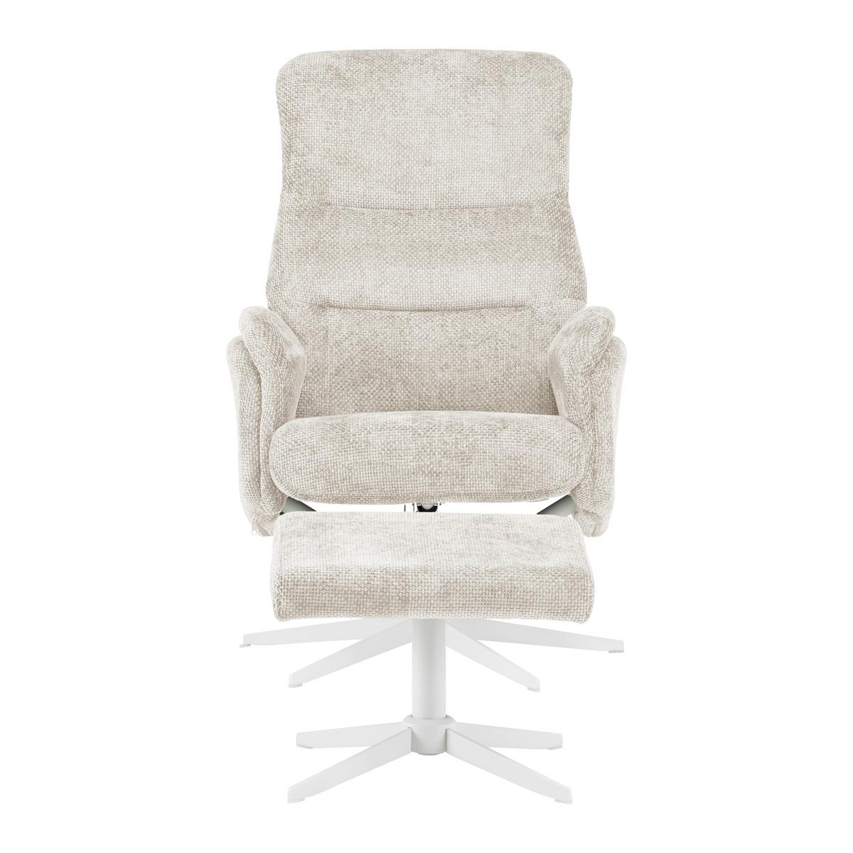 Relax Fotel Lábtartóval Star - krémszínű, Modern, textil/fém (72/107-95/86-110cm) - Mömax