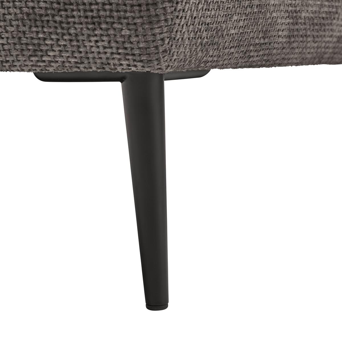 Ecksofa Custom Dunkelgrau - Dunkelgrau/Schwarz, MODERN, Textil/Metall (164/85/255cm) - Mömax