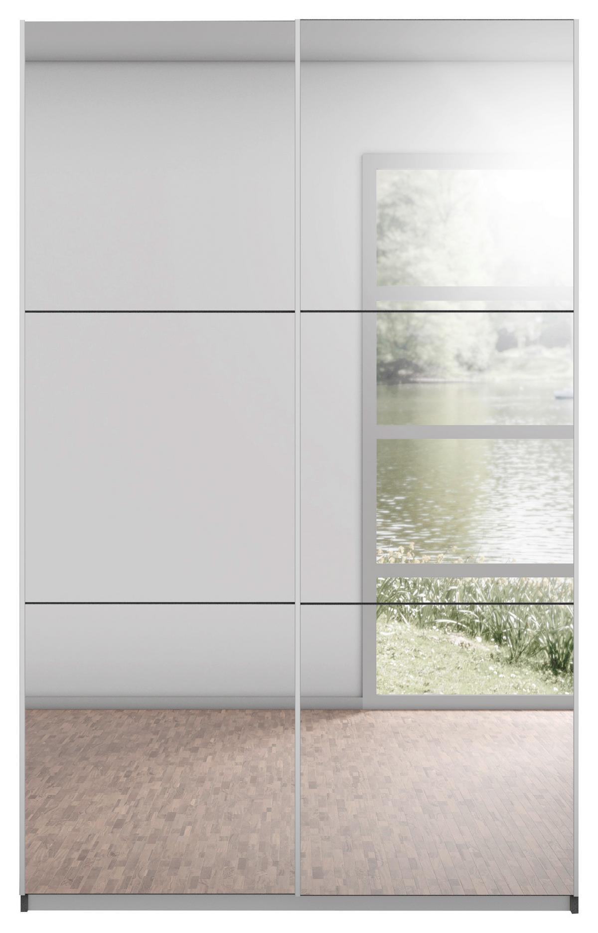 DULAP USI CULISANTE REFLECT - argintiu/gri, Modern, material pe bază de lemn (131/210/59cm)