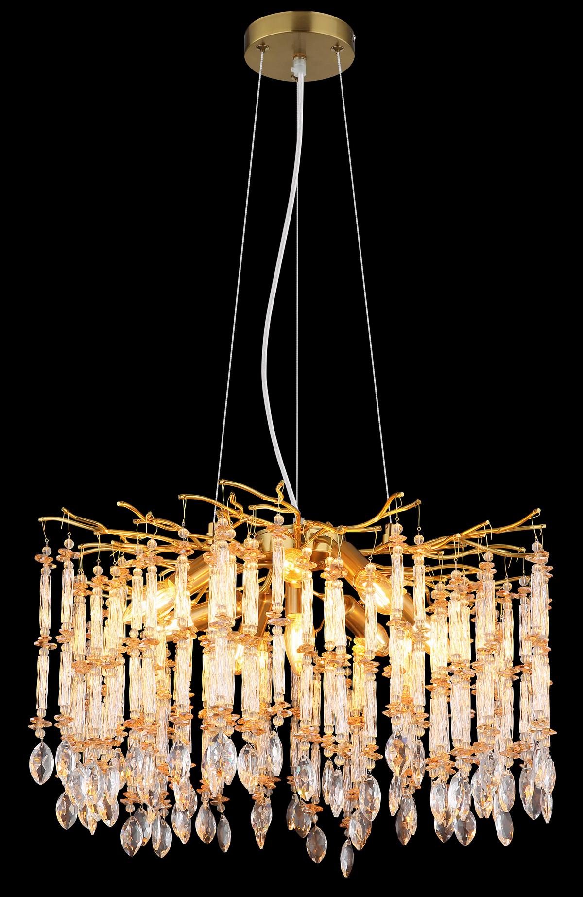 Viseća Svjetiljka Gloria - prozirno/zlatne boje, Design, staklo/metal (60/120cm) - Globo