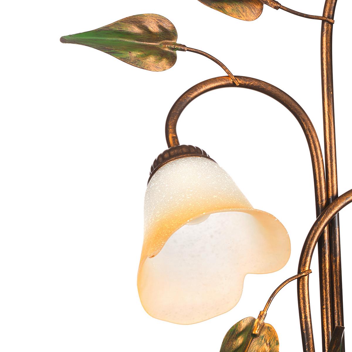 Wandleuchte Miranda Bronze/Olivgrün max. 6 Watt - Bronzefarben/Olivgrün, ROMANTIK / LANDHAUS, Glas/Metall (40/58/20cm)