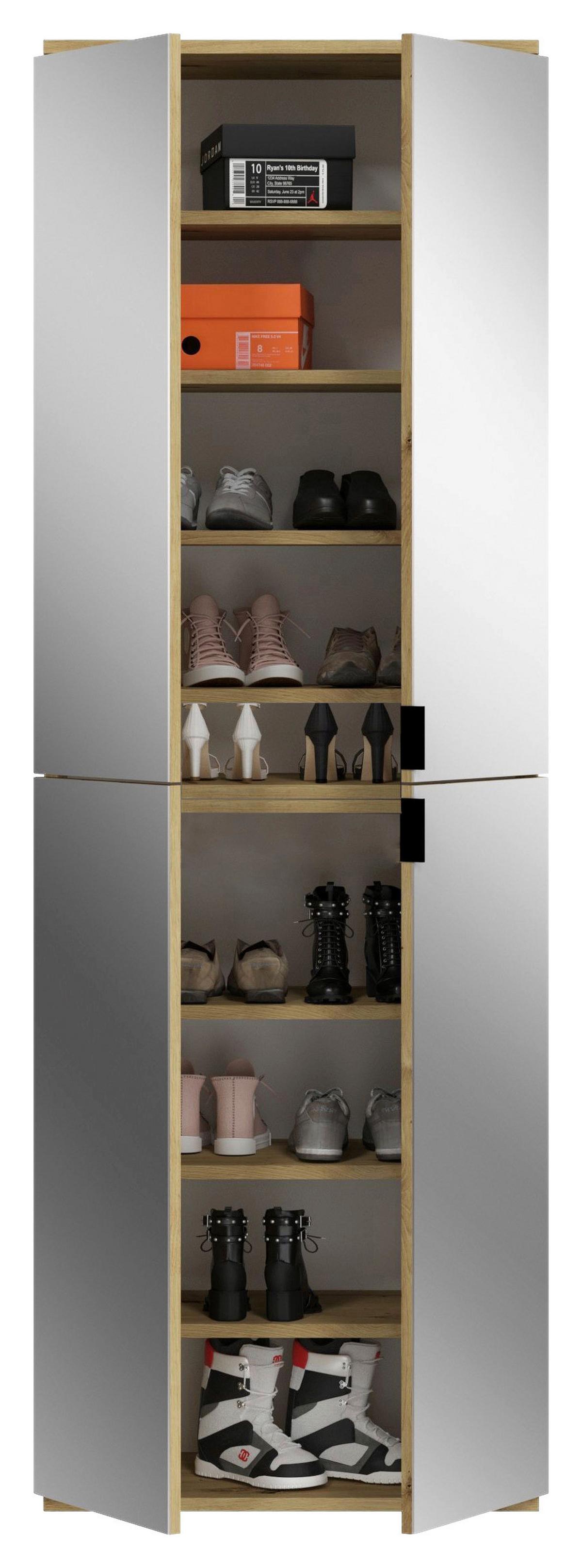 Garderobenschrank Projekt X ca. 183x193 cm Artisan Eiche - Schwarz, KONVENTIONELL, Glas/Holzwerkstoff (183/193/34cm) - MID.YOU