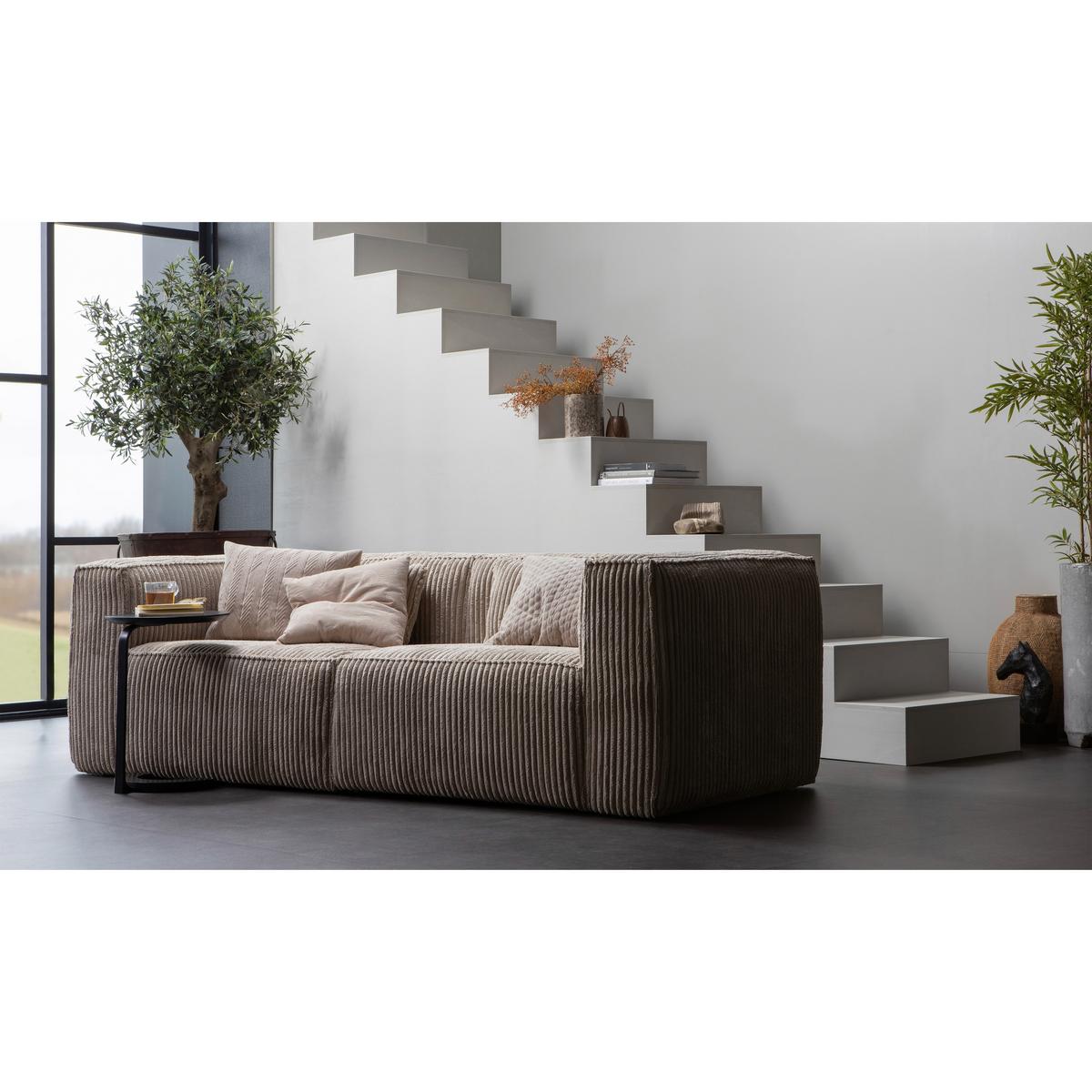 3,5-Sitzer Sofa Bean Sandfarben B: 242cm - Sandfarben, Design, Kunststoff/Textil (242/73/96cm) - Livetastic