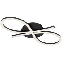Stropna Led-svetilka Schleifi - črna, Moderno, kovina/umetna masa (58/34/5,5cm) - Mömax