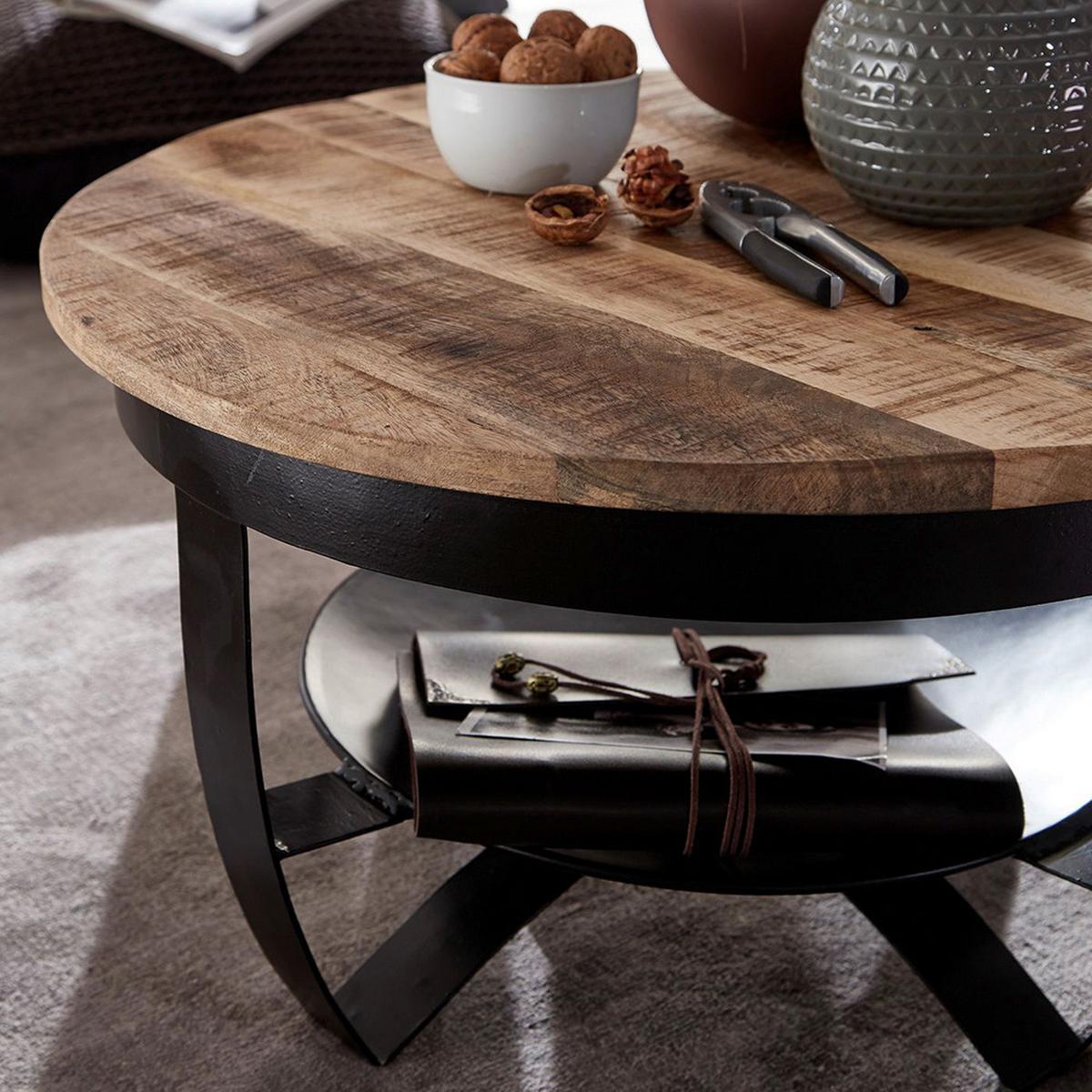 COUCHTISCH WOHNLING - Schwarz/Braun, MODERN, Holz/Metall (60/60/34cm) - MID.YOU