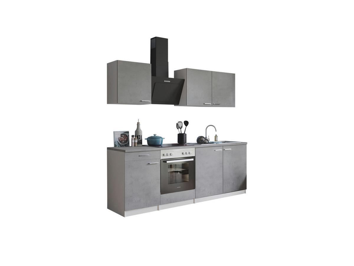 Kuhinjski Blok Z Aparati Malia, 210cm - barve nerjavečega jekla/siva, Basics, kovina/leseni material (210cm) - Respekta