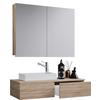 Kopalnica Gudas, Hrast - bela/hrast sonoma, Moderno, leseni material/keramika (85cm) - MID.YOU