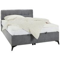 Boxbett in Grau ca. 140x200cm - Schwarz/Grau, KONVENTIONELL, Holzwerkstoff/Kunststoff (140/200cm) - Mömax