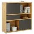 Regal Eichefarben - Eichefarben/Anthrazit, MODERN, Holzwerkstoff/Kunststoff (116,6/112,8/37cm) - Premium Living Regal Eichefarben - Eichefarben/Anthrazit, MODERN, Holzwerkstoff/Kunststoff (116,6/112,8/37cm) - Premium Living