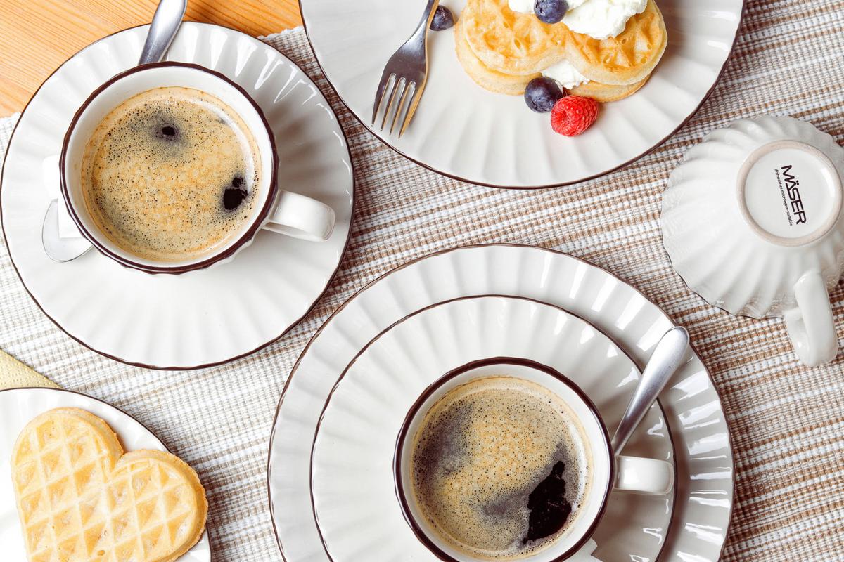 KAFFEESERVICE OSITA - Hellbraun, Basics, Keramik - Mäser