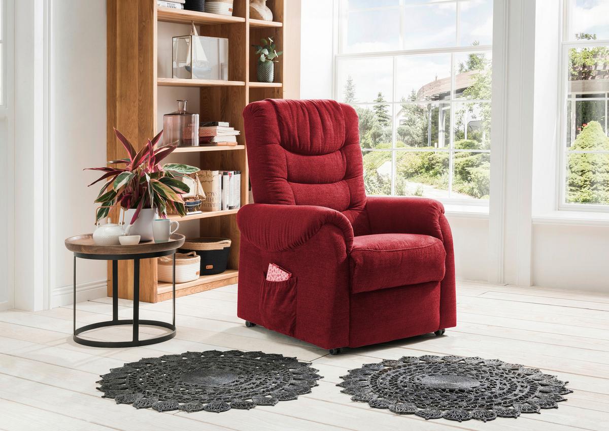 Fernsehsessel Nino Rot Nylon/Struktur - Dunkelgrün/Rot, Design, Holz/Kunststoff (76/106/94cm) - Livetastic
