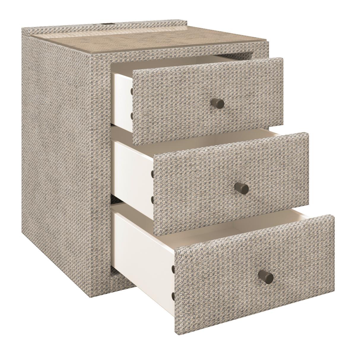 Nočna Omarica Brisbane, Bež - bež, Trend, umetna masa/steklo (49,5/56,5/46cm) - Premium Living