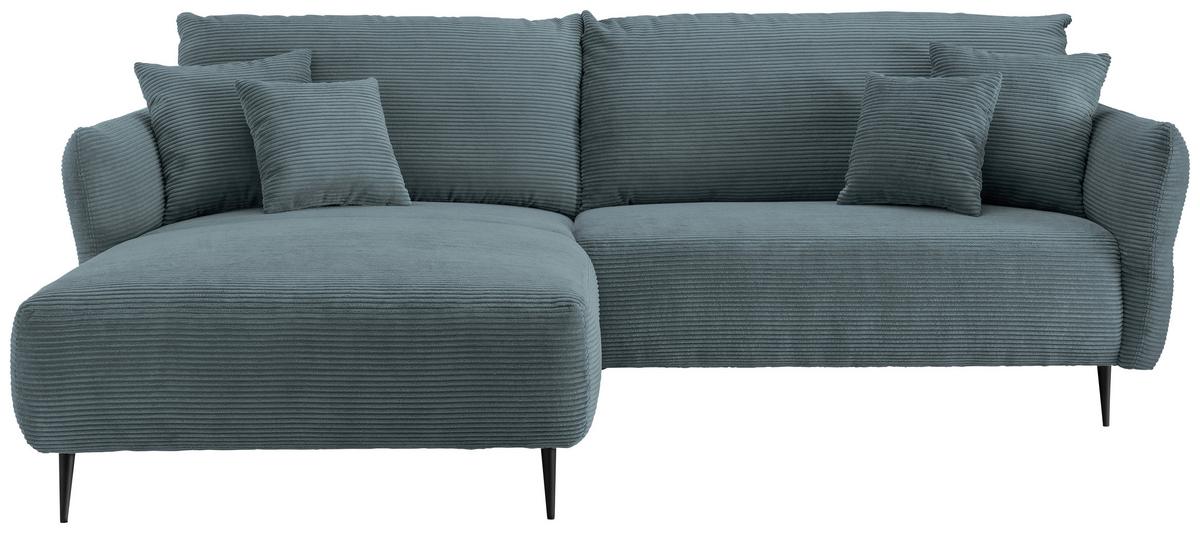 Sedežna Garnitura Vanilla, Barva Petroleja - barve petroleja/črna, Design, kovina/tekstil (178/264-302cm) - Modern Living