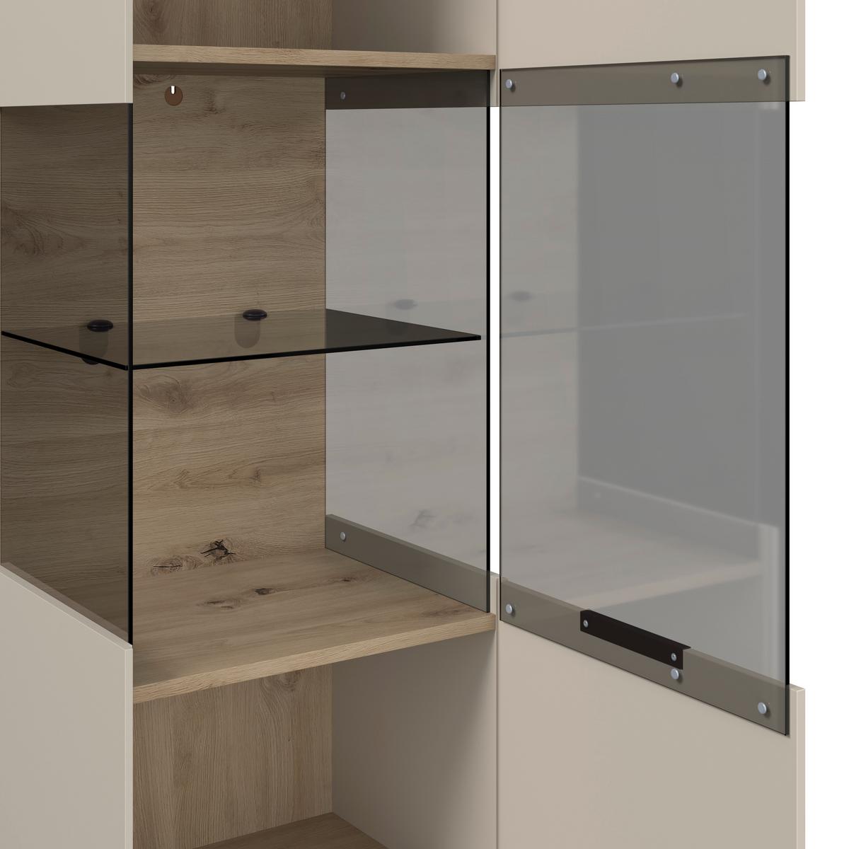 Vitrina Darius - kašmir/hrast Artisan, Trend, staklo/drvni materijal (45/195,5/37cm) - Modern Living