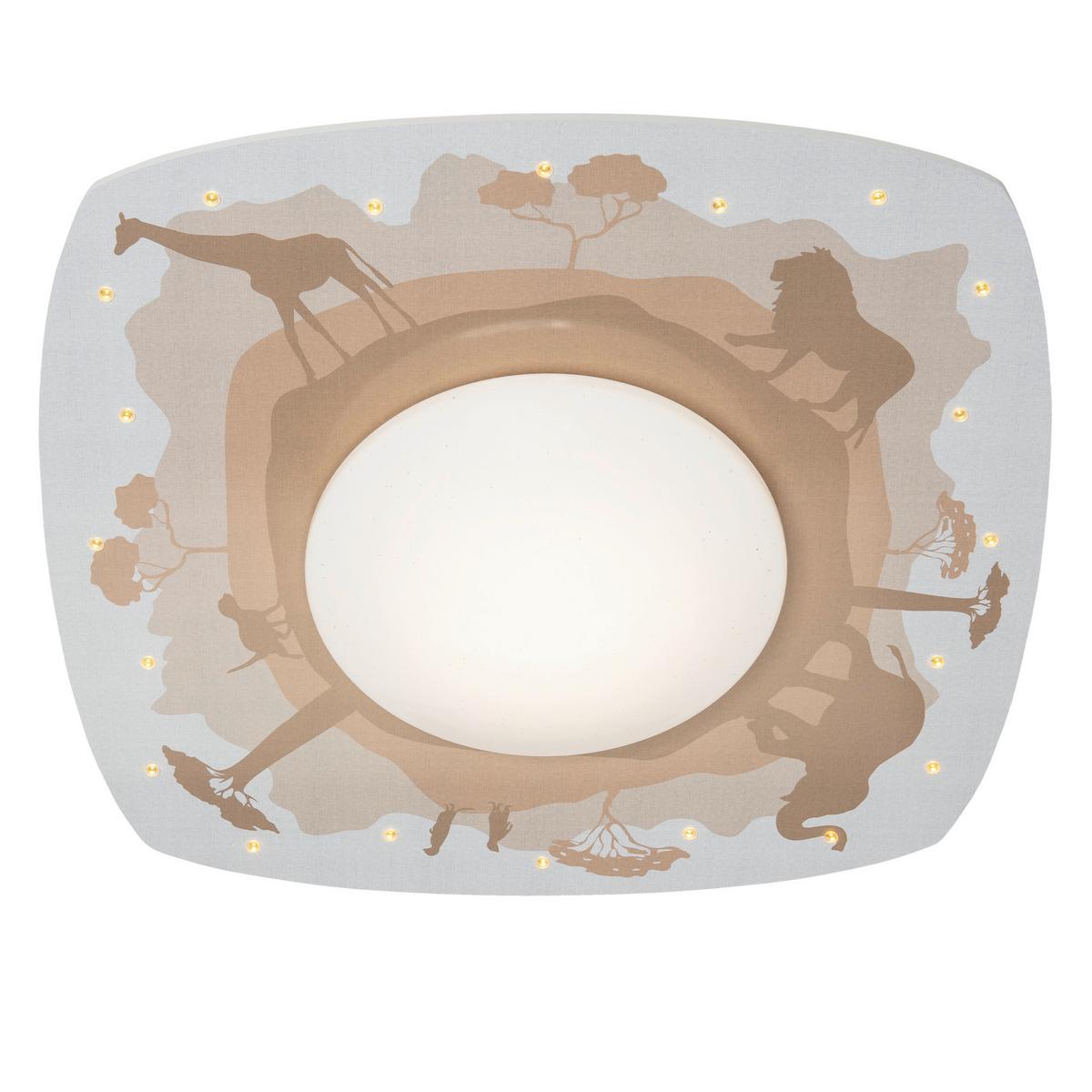 LAMPA SUFITOWA DZIECIĘCA 139639 SCANDI SAVANNE - pomarańczowy, Basics, drewno (58/58/12cm)