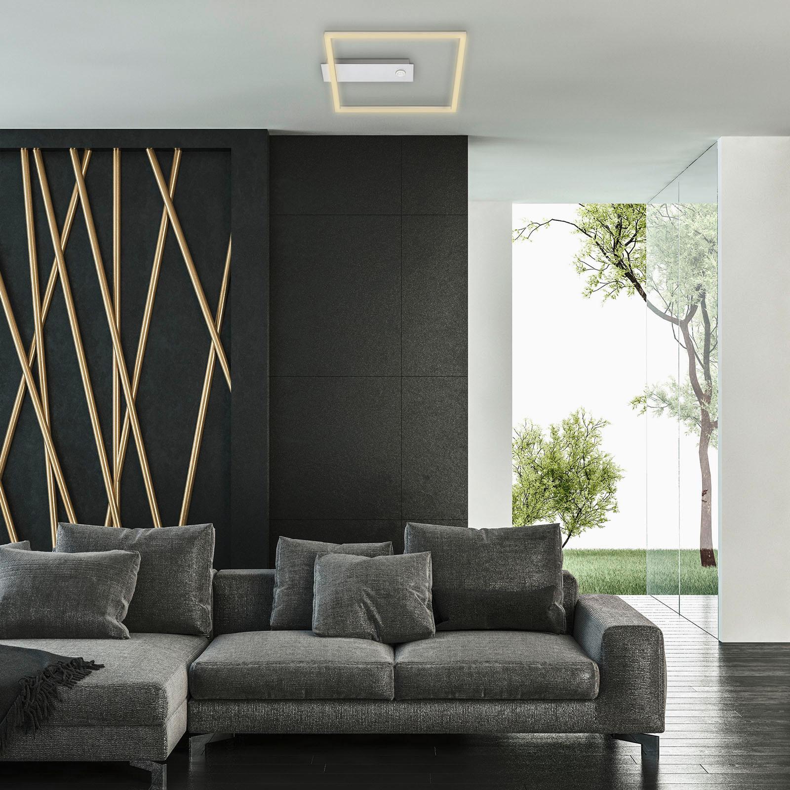 LAMPA SUFITOWA LED 3770019 - kolor aluminiowy, Design, tworzywo sztuczne/metal (32/30/5cm) - Briloner