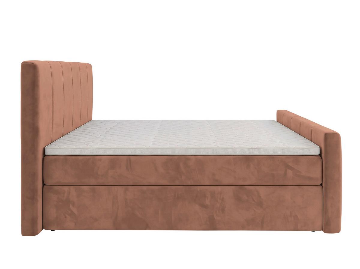 Boxbett Dana Plus Hellbraun ca. 140x200cm - Hellbraun/Schwarz, Kunststoff/Textil (140/200cm) - Based