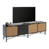 TV-BÄNK MADRID -EXKLUSIV- - svart/naturfärgad, Modern, metall/trämaterial (195/60/40cm) - Mömax