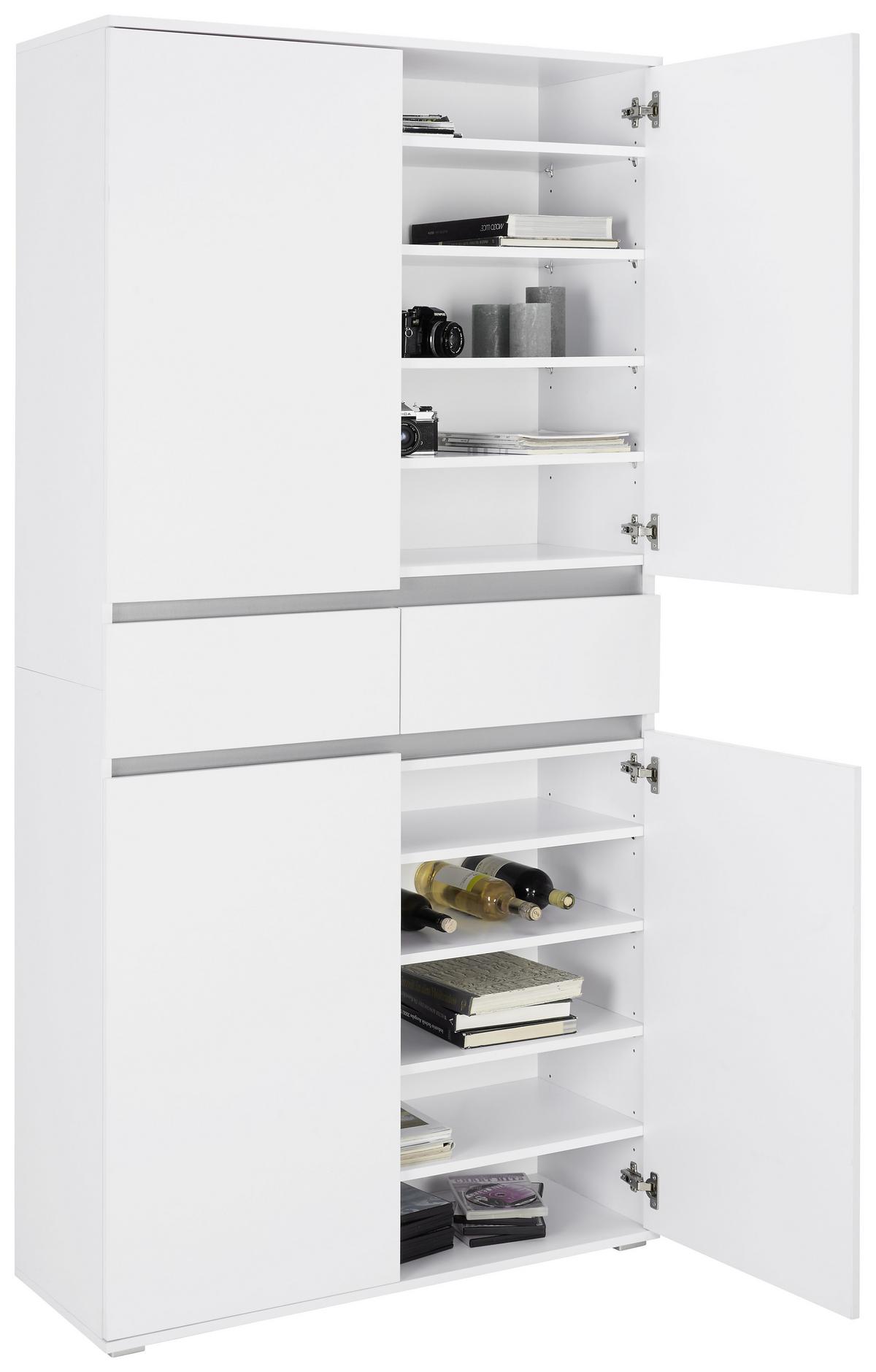 Večnamenska Omara Bianco, Bela - bela, Moderno, leseni material (100/200/37cm) - Mömax