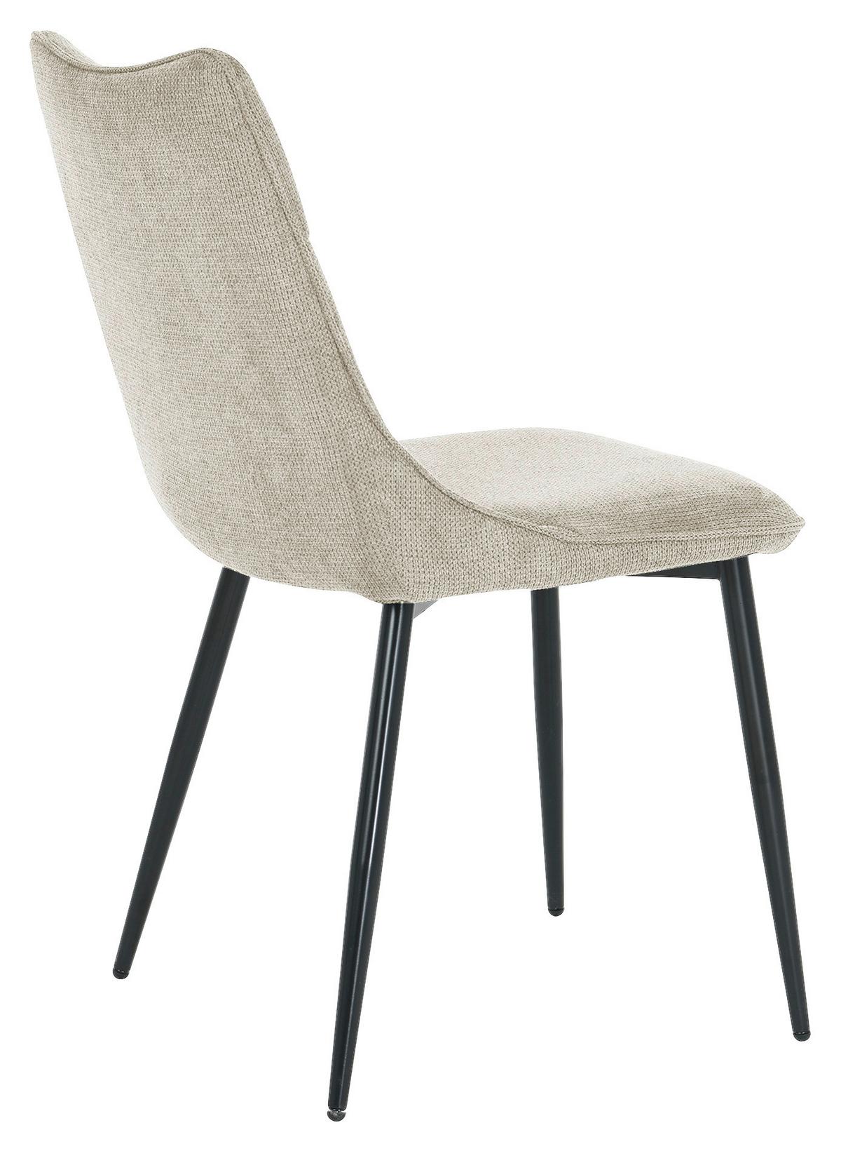 Stuhl-Set CARLO Taupe, Webstoff - Taupe/Schwarz, Design, Textil/Metall (59/88/47cm) - MID.YOU
