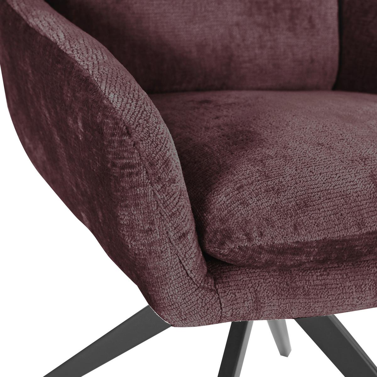 KRZESŁO Z PODŁOKIETNIKAMI OLMO - czarny/brązowy, Design, metal/tkanina (60/89/69cm) - Landscape