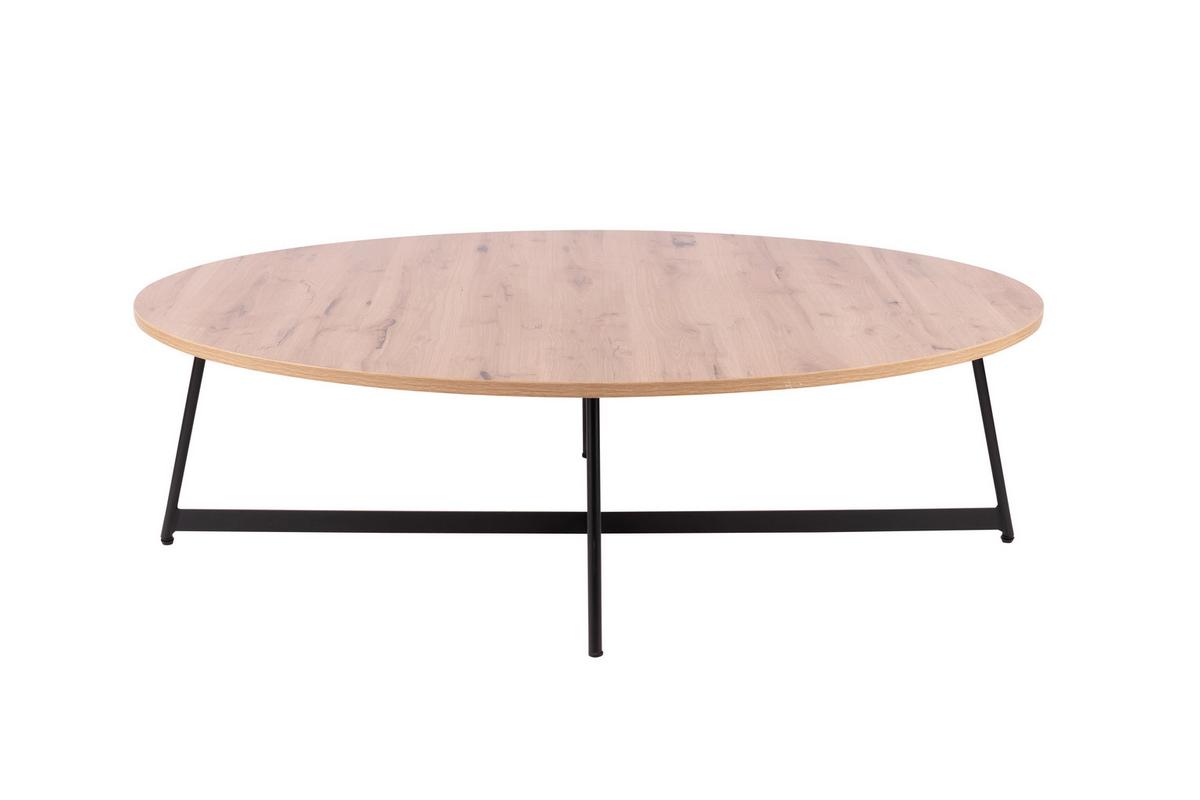 Couchtisch B152577 Yolanda - Beigebraun/Schwarz, Natur, Holzwerkstoff/Metall (80/55/37cm) - Globo