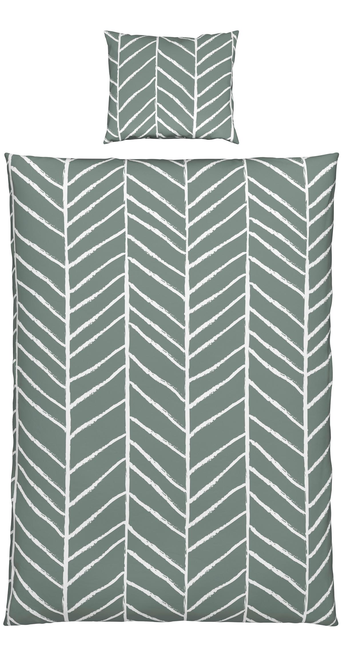 BETTWÄSCHESET MARBLE - Jadegrün, Konventionell, Textil (160/210cm) - Modern Living