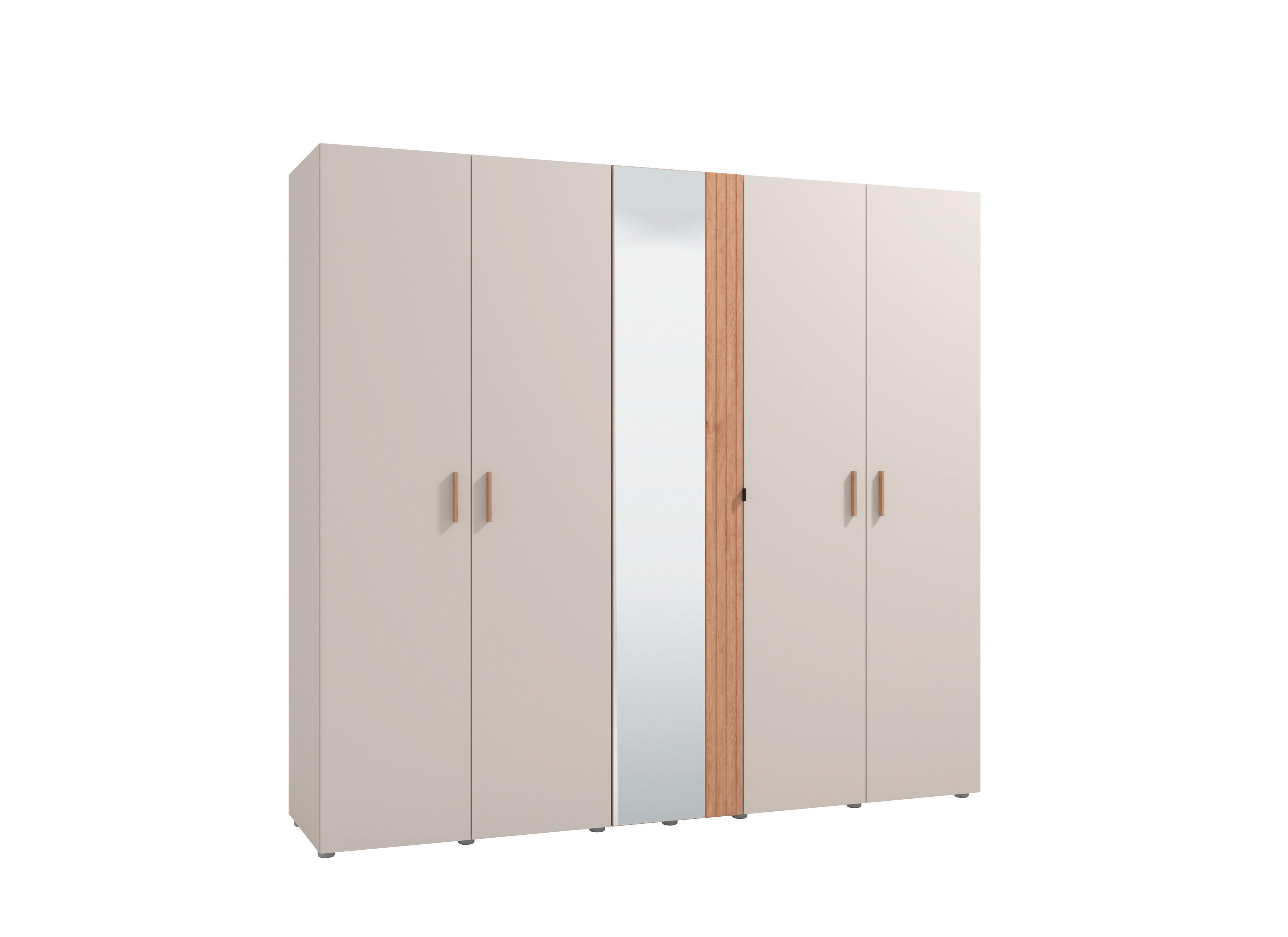 Ruhásszekrény Tükörrel Belfort - kasmír/Artisan tölgy, Modern, faalapú anyag (224,5/207,5/56cm)