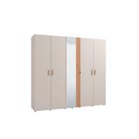 Ruhásszekrény Tükörrel Belfort - kasmírszínű/Artisan tölgy, Modern, faalapú anyag (224,5/207,5/56cm)
