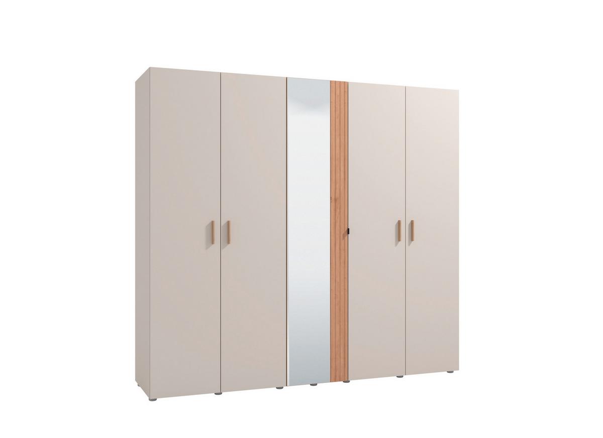 Ruhásszekrény Tükörrel Belfort - kasmírszínű/Artisan tölgy, Modern, faalapú anyag (224,5/207,5/56cm)