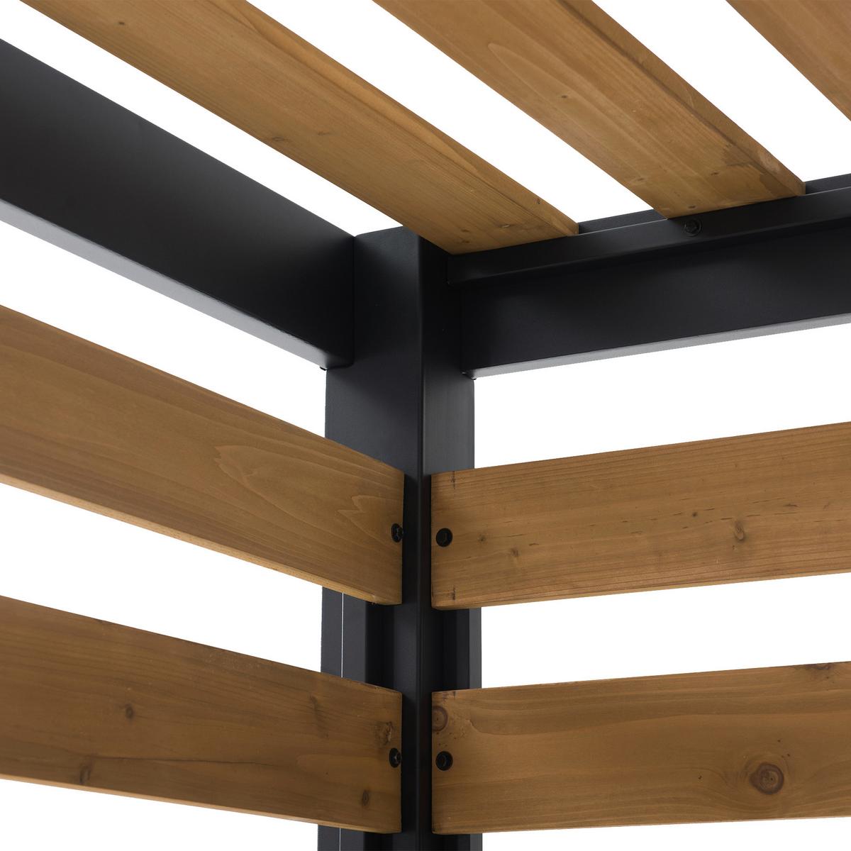 Pavillon Schwarz/Lärchefarben - Lärchefarben, MODERN, Holz/Metall (313/223/191cm)