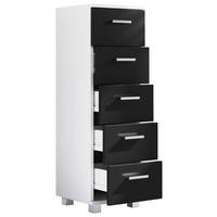 HIGHBOARD ZALO M - Weiss/Silberfarben, Modern, Holzwerkstoff/Kunststoff (30/94/30cm) - MID.YOU