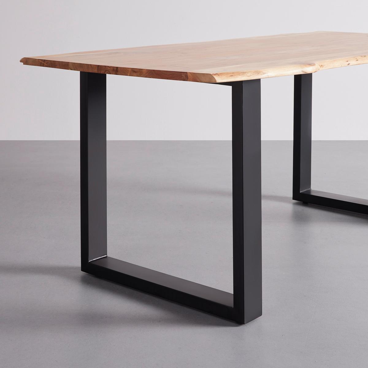STÓŁ DO JADALNI MALMO - kolor akacjowy/czarny, Modern, metal/drewno (160/85/76cm) - Bessagi Home