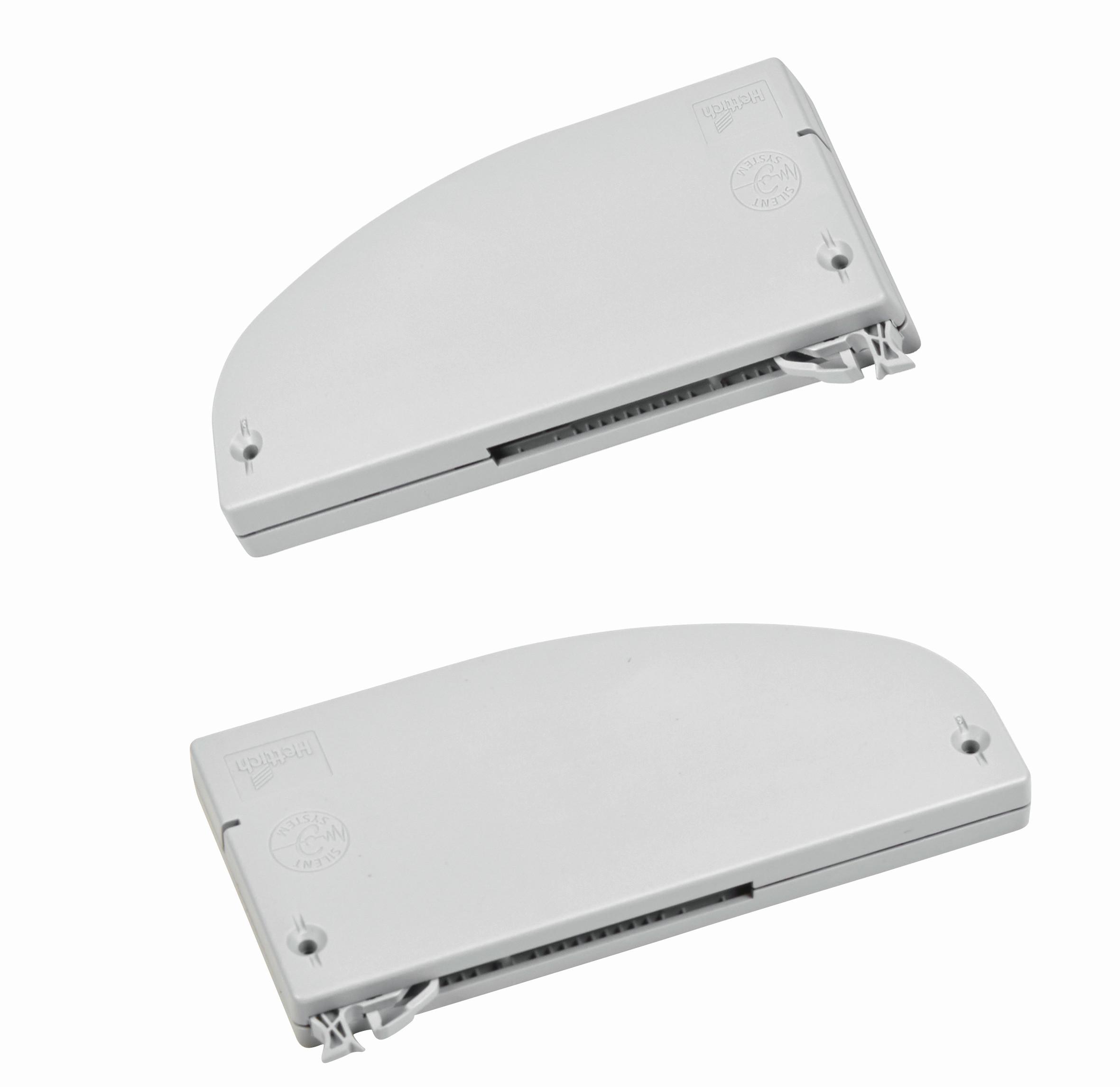 Ajtócsillapító Tolóajtós Szekrényhez - alumíniumszínű, műanyag (35/10/13cm)