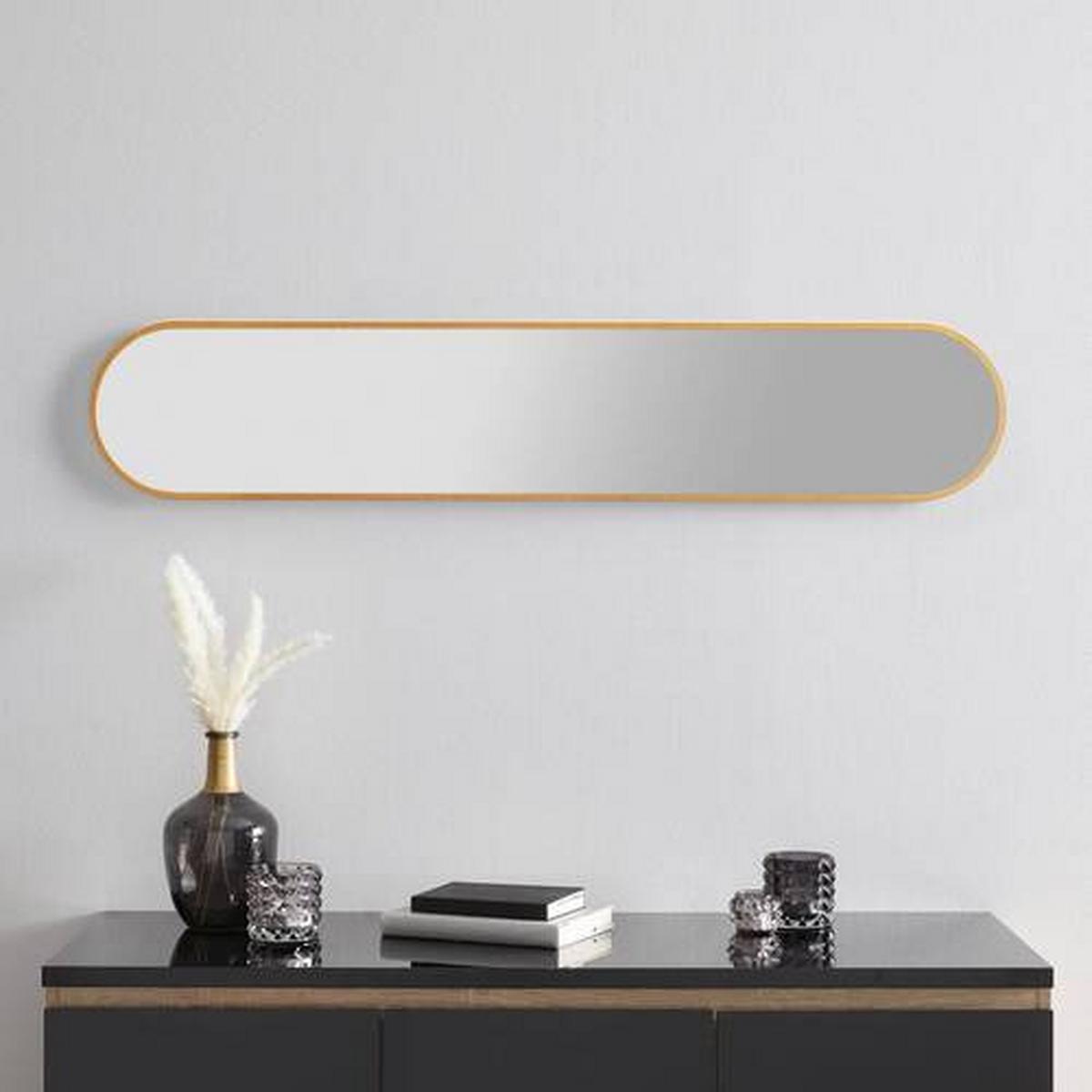 Zidno Ogledalo Moni - zlatne boje, Moderno, staklo/plastika (20/101cm) - Modern Living