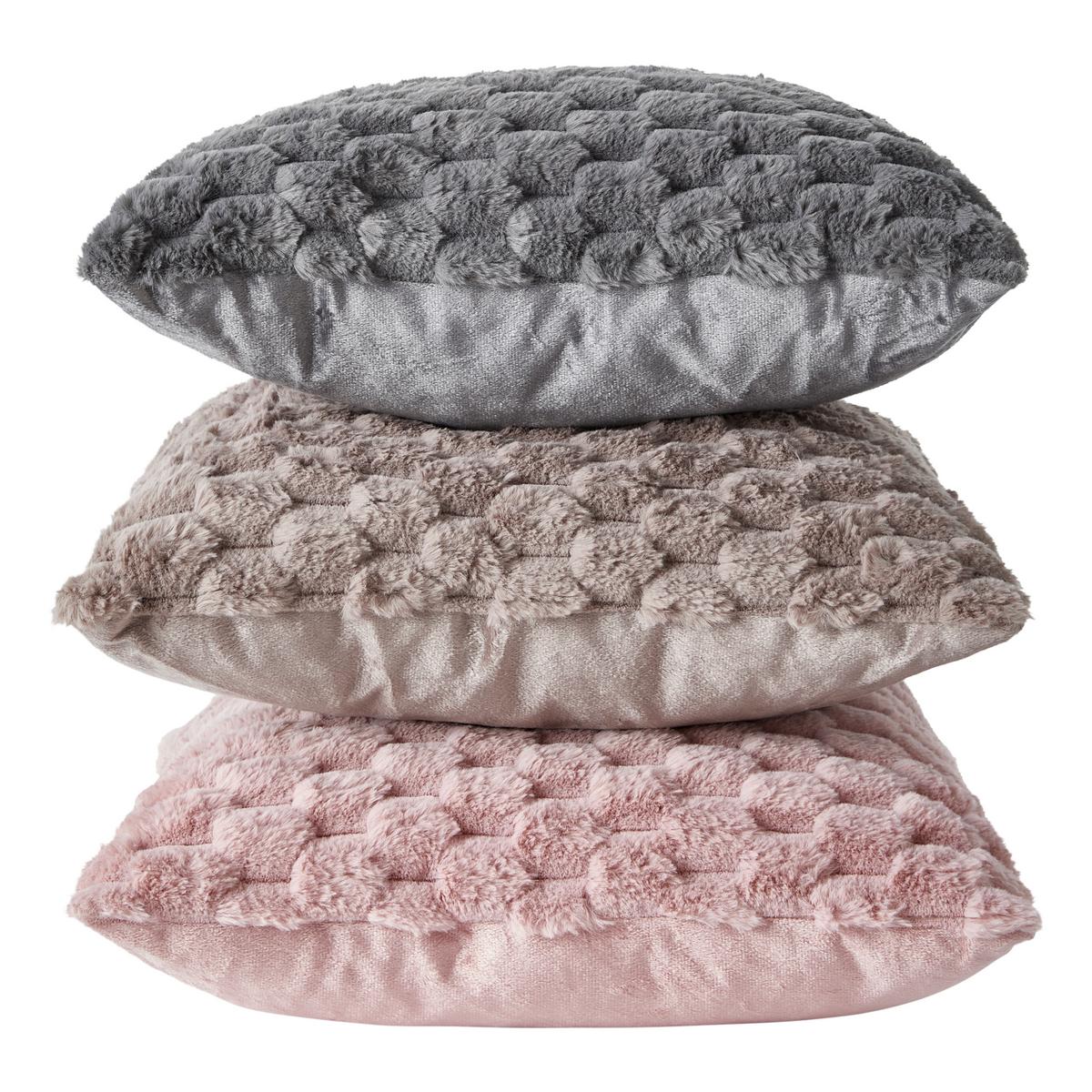 Műszőrme Díszpárna Lara 45/45 - bézs, Konventionell, textil (45/45cm) - Modern Living