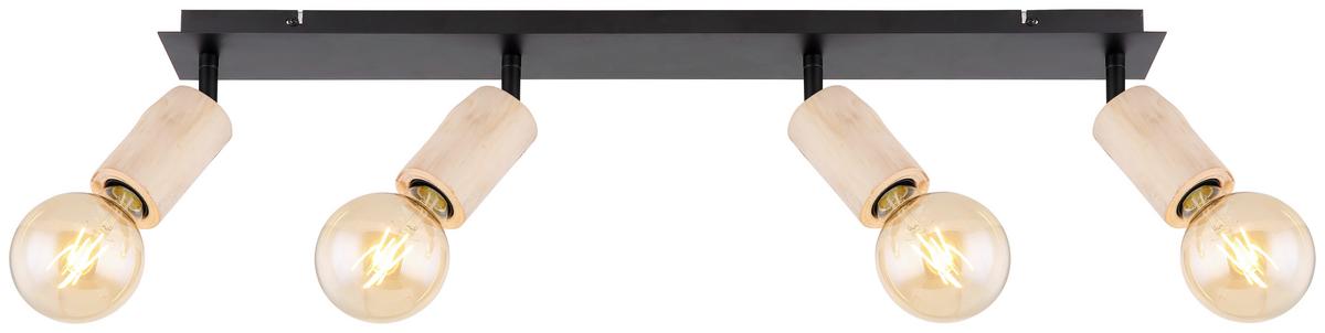 Reflektor Poldi - črna/naravne barve, Basics, kovina/les (80/10/18cm) - Globo