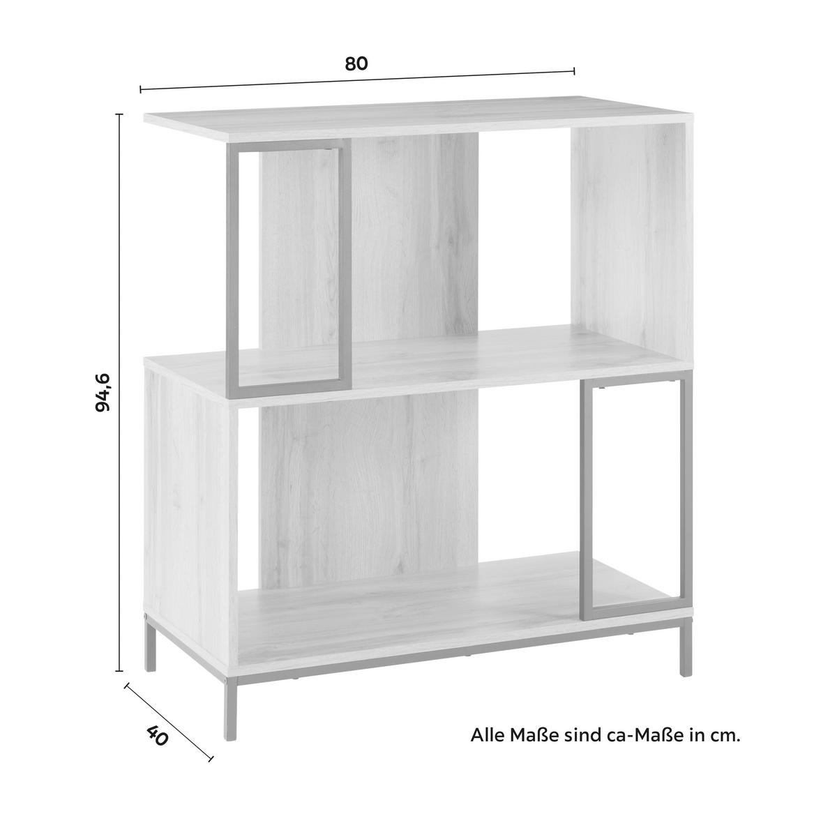 Stoječ Regal Geny, Črna, Barva Hrasta - črna/barve hrasta, Moderno, kovina (80/94,6/40cm) - Bessagi Home