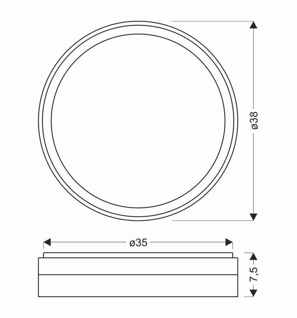 Led Stropna Svjetiljka Florida - bijela/zlatne boje, Konvencionalno, metal/plastika (38/38/7.5cm)