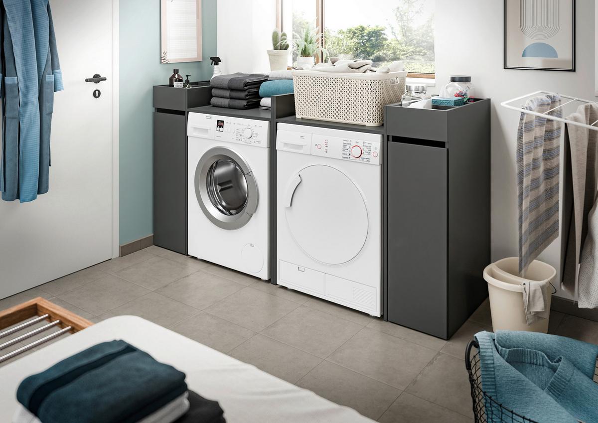 DULAP PENTRU MAșINA DE SPĂLAT FREE - antracit, Basics, material pe bază de lemn (190/101cm) - MID.YOU