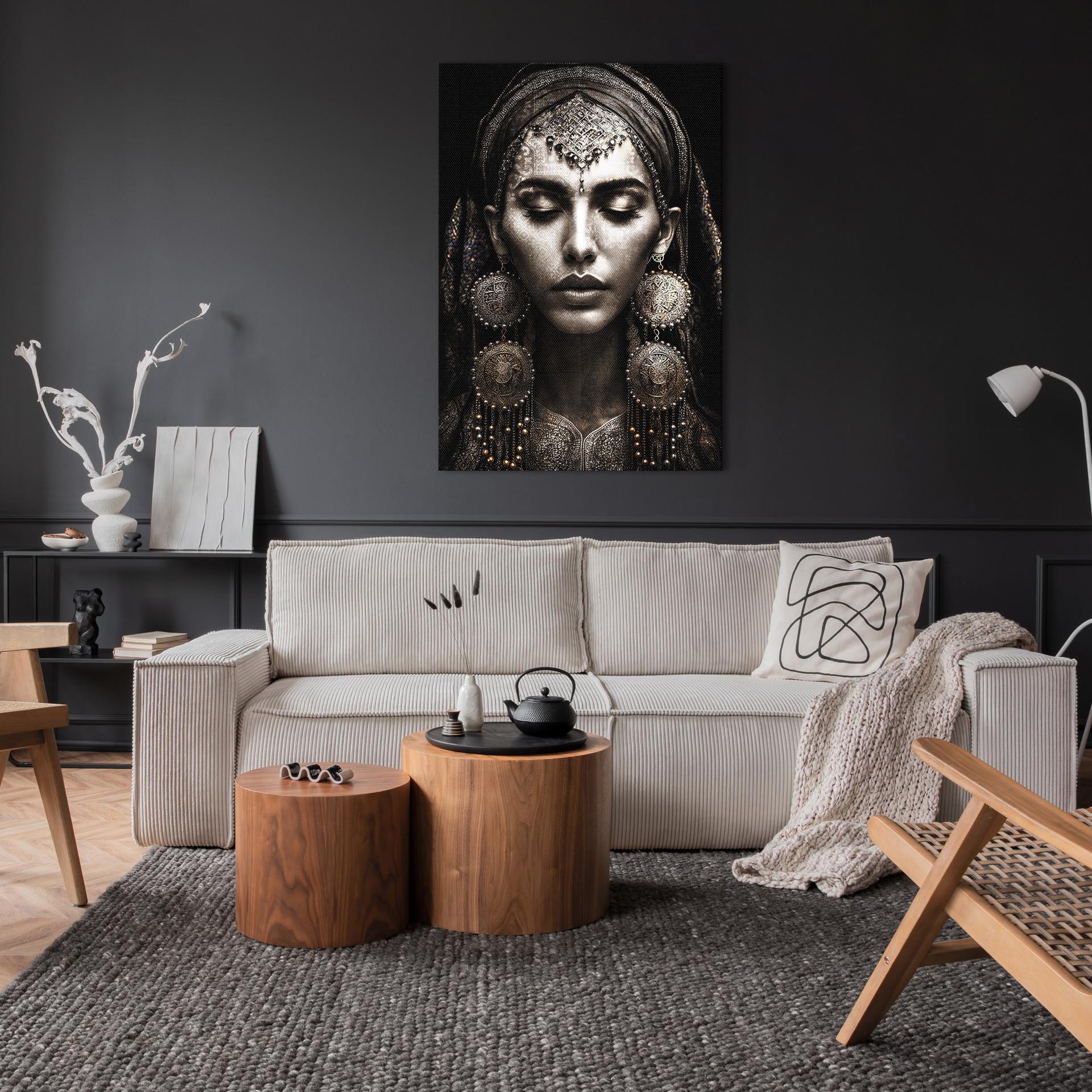 Slika  80/120cm Silver - srebrna/crna, tekstil/pločasti materijal (80/120cm) - Premium Living