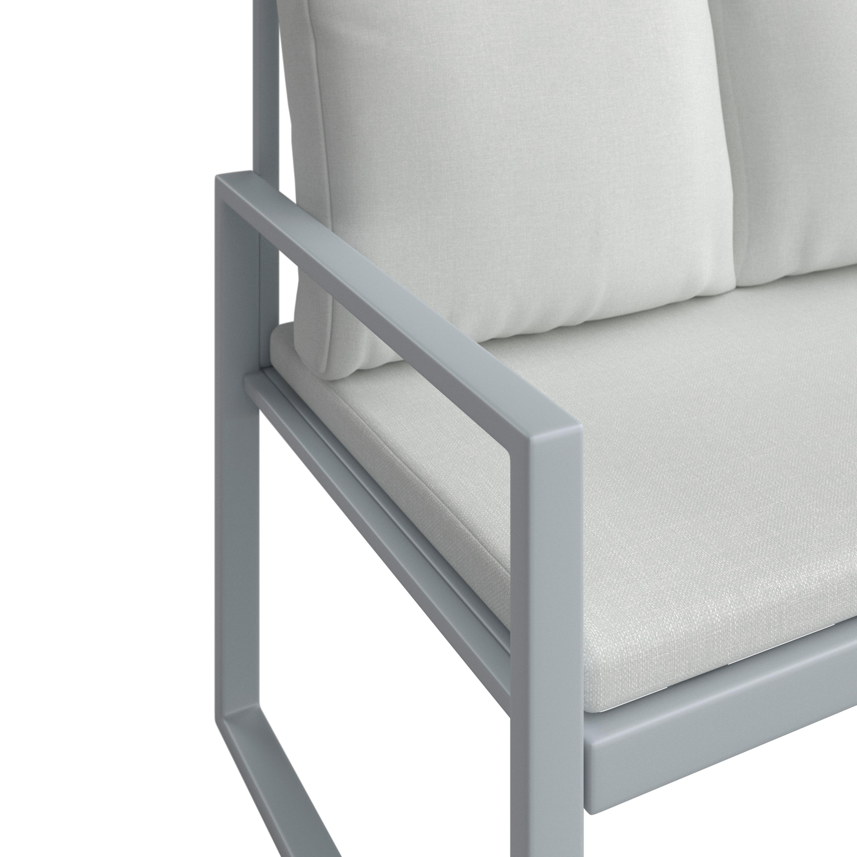 Loungegarnitur Ariella Hellgrau Outdoorstoff/Metall - Hellgrau/Akaziefarben, MODERN, Holz/Textil (160/88/65cm) - Bessagi Garden