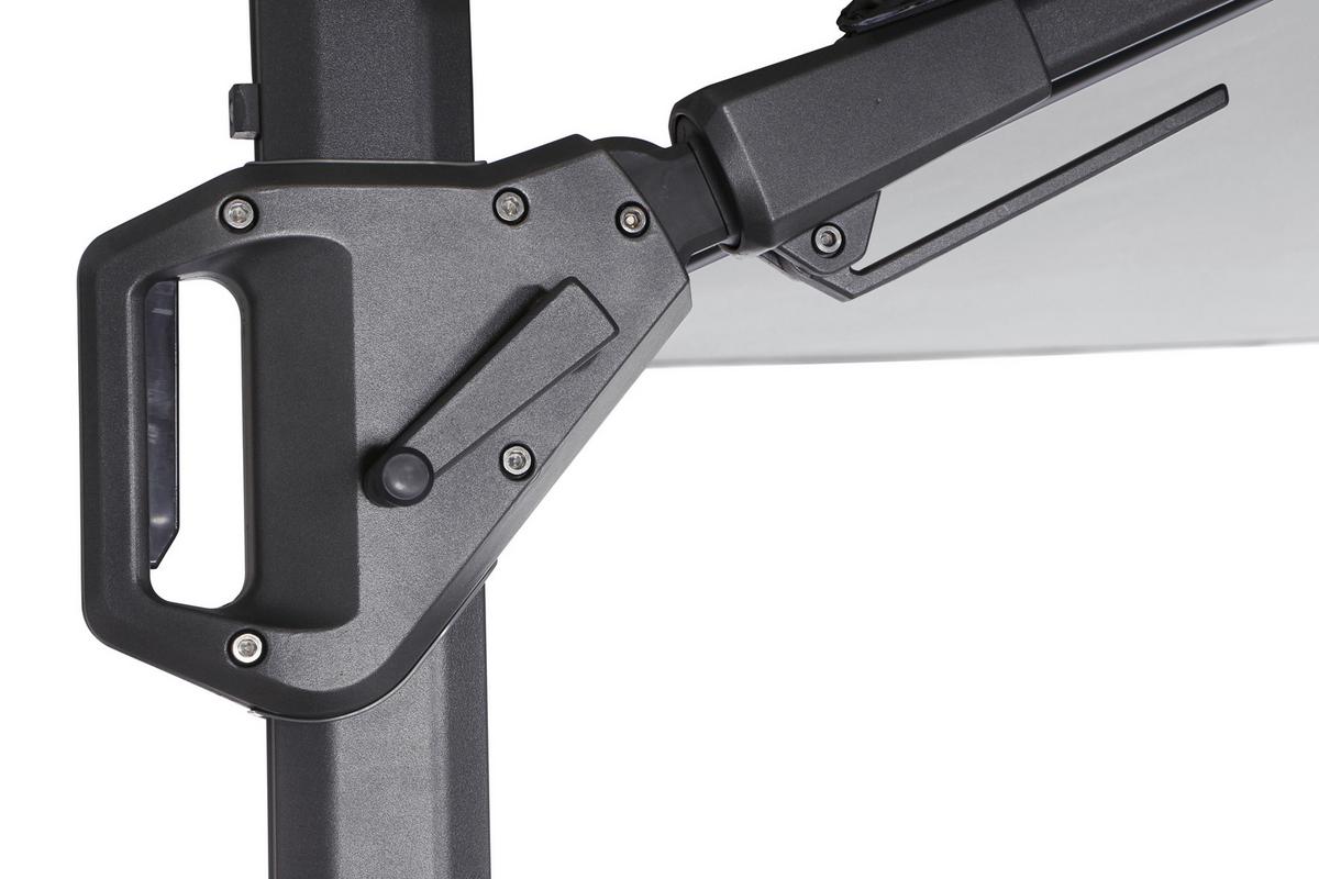 Ampelschirm Sunset N+ Ø 350 H: 252 cm Anthrazit/Grau - Anthrazit/Grau, KONVENTIONELL, Textil/Metall (350/350cm) - Siena Garden