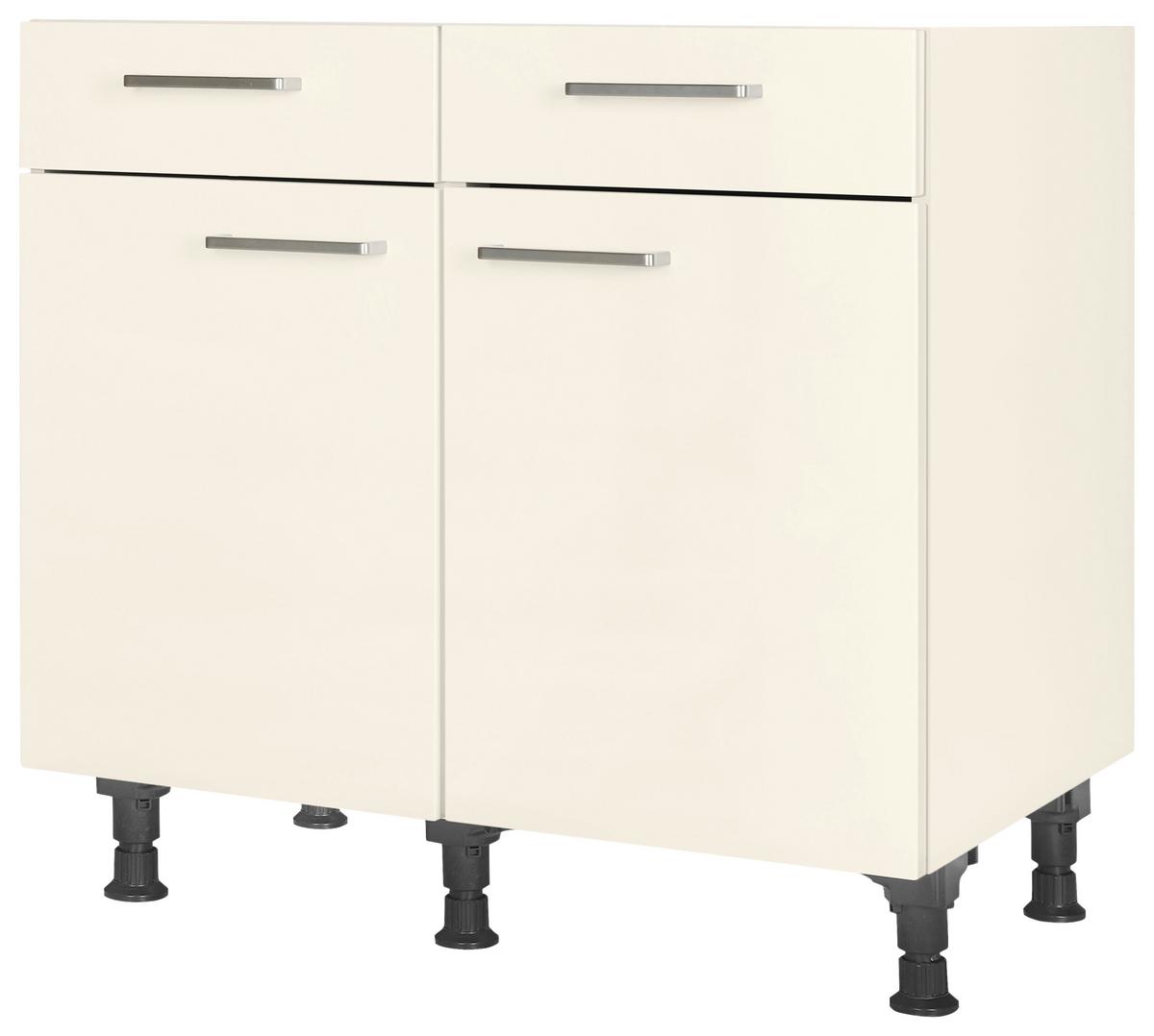 Schubkastenunterschrank Touch Magnolie - Edelstahlfarben/Magnolie, MODERN, Holzwerkstoff/Metall (90/87/56cm) - Nobilia