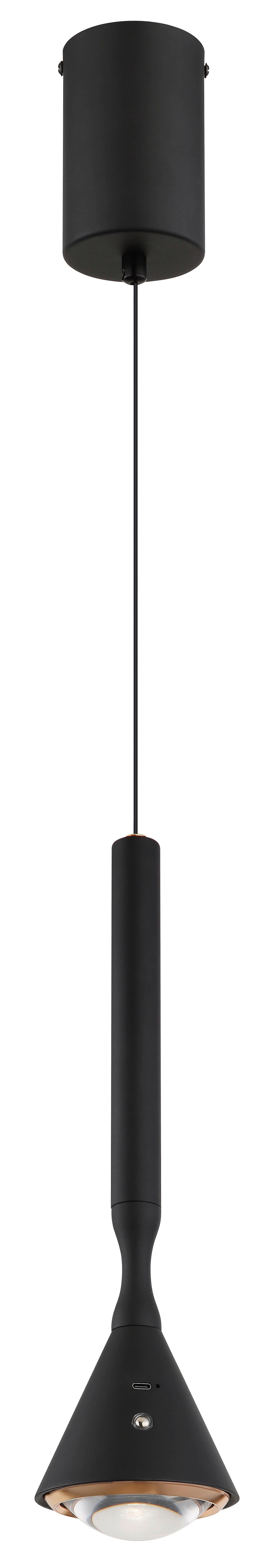 Led-hängeleuchte 16061s Lucinda - Weiss/Schwarz, Design, Kunststoff/Metall (9,9/50-210cm) - Globo