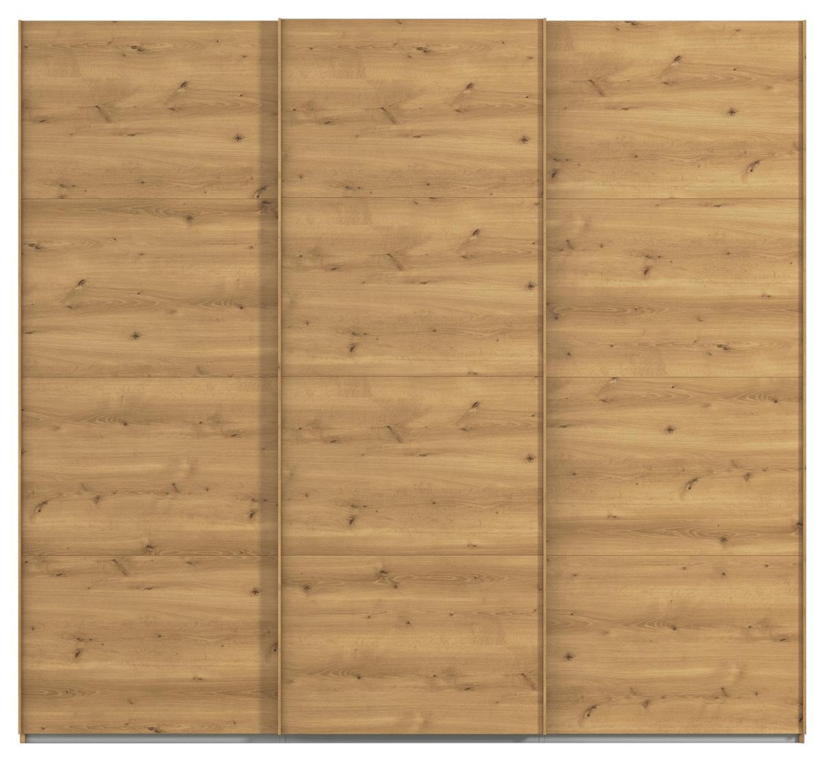 Omara Z Drsnimi Vrati Evelyn, Barva Hrasta - barve hrasta, Design, umetna masa/leseni material (242/223/68cm) - Novel