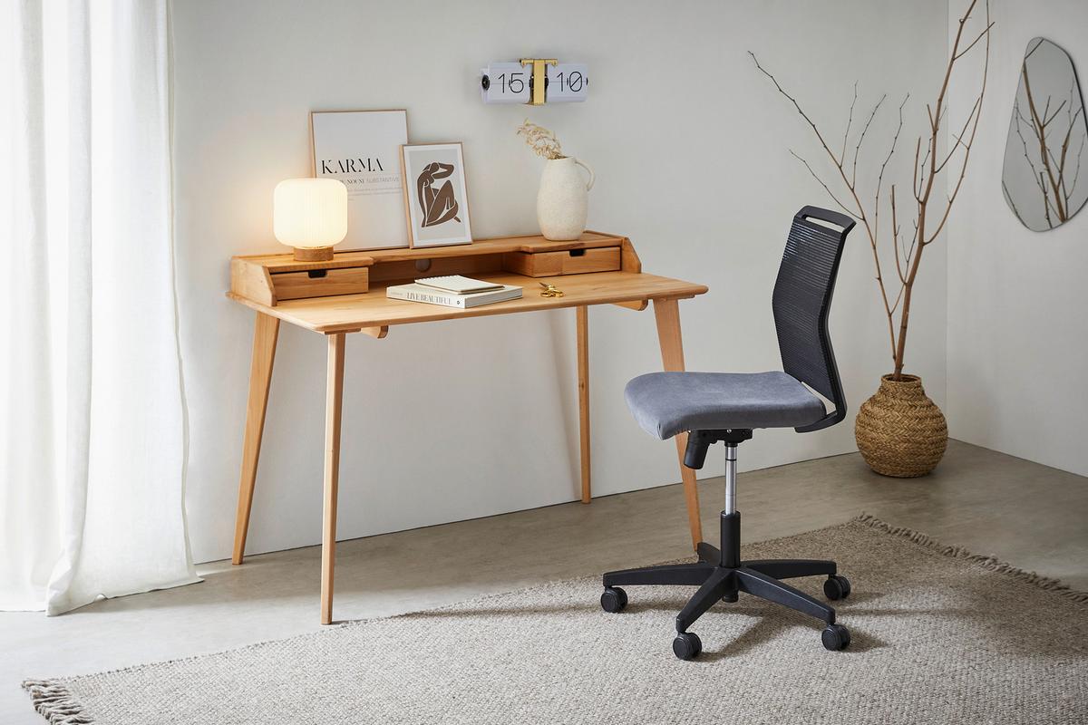 BIURKO STUDENT -LINEA NATURA- - kolor bukowy/buk twardzielowy, Design, drewno (120/65/84,50cm) - Linea Natura