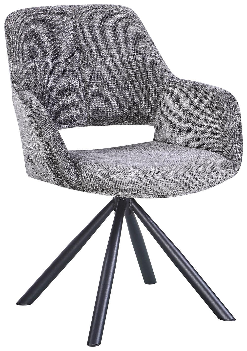 STOL MED ARMSTÖD BELLO XL - grå/svart, Modern, metall/textil (66/85/66cm) - Mömax